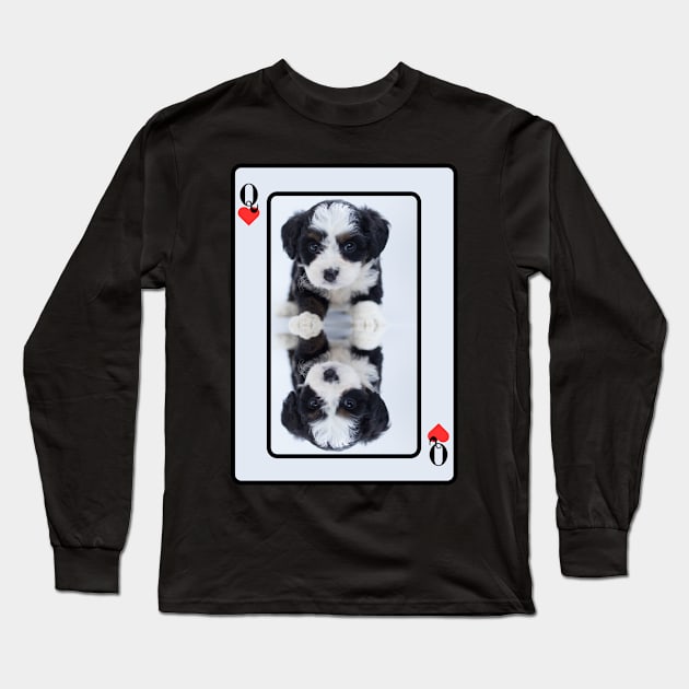 Maltese Terrier Queen Of Hearts Long Sleeve T-Shirt by HighwayForSouls